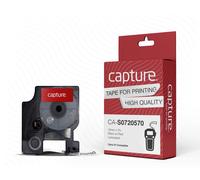 Capture CA-S0720570 12mm x 7m Black on Red Tape