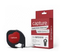 Capture CA-S0721510 Label Making Tape - 12mm x 4m Black on White Paper