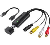 Capture Card, USB Video Capture Card Device, Audio Video Converter Grabber for RCA to USB-Convert VHS Mini DV VCR Hi8 DVD to Digital, for PC TV Tape Player Camcorder, MAC Windows Vista Compatible