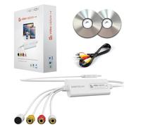 Capture Card, USB Video Capture Card Device, Audio Video Converter Grabber for RCA to USB-Convert VHS Mini DV VCR Hi8 DVD to Digital, for PC TV Tape Player Camcorder, MAC Windows Vista Compatible