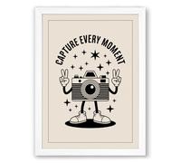 Capture Every Moment Typography Framed Wall Art Print A1 (84.1×59.4cm) White, Wall Decor for Living Room, Bedroom, Office & Home, Ready to Hang, Art Gift