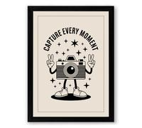 Capture Every Moment Typography Framed Wall Art Print A3 (42×29.7cm) Black, Wall Decor for Living Room, Bedroom, Office & Home, Ready to Hang, Art Gift