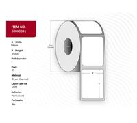 Capture Label 56x25 - Core 25. White. Top-coated. Direct Thermal. Permanent. 1000 labels per roll. 24 rolls per box