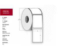 Capture Premium Direct Thermal Labels 50 x 25 mm, Removable, 25 mm Core - 4 Rolls of 1,150