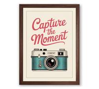 Capture the Moment Vintage Framed Wall Art Print A1 (84.1×59.4cm) Walnut, Wall Decor for Living Room, Bedroom, Office & Home, Ready to Hang, Art Gift