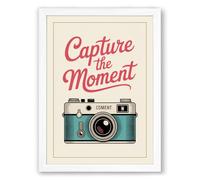 Capture the Moment Vintage Framed Wall Art Print A1 (84.1×59.4cm) White, Wall Decor for Living Room, Bedroom, Office & Home, Ready to Hang, Art Gift