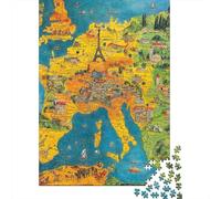Capture The Spirit of European Map - 1000 Piece Wooden Puzzle for A Memorable Puzzle-Solving Experience - Ideal for Gift-Giving