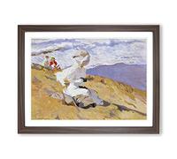 Capturing The Moment By Joaquin Sorolla Y Bastida Classic Painting Framed Print | A3 Walnut Framed Wall Art | Ready to Hang | Classic Historical Picture | Living Room Bedroom Lounge Office