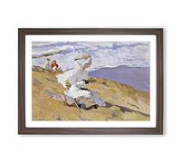 Capturing The Moment by Joaquin Sorolla Y Bastida Framed Print | A2 Walnut Framed Wall Art | Ready to Hang | Modern Nature Picture | Living Room Bedroom Lounge Office