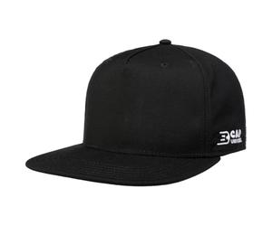 CapUniverse Stage Flat Brim 5 Panel Snapback Baseball Adjustable Cap Uni Solid Men Summer Black