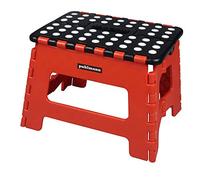 Capventure Puhlmann James Foldable Stool - Lightweight Step Stool - Non Slip - Easy Storage Stool for Adults & Kids for Kitchen, Bathroom - 22cm - Red