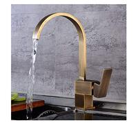 CAPXXIN Kitchen Sink Taps Faucet Built Antique Brass Finish Widespread Kitchen Sink Faucet Tap Modern Bathroom Waterfall Tap needed