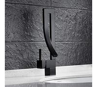 CAPXXIN Modern Unique Bathroom Taps Waterfall Sink Bath Basin Mixer Tap Single Lever Brass Monobloc Creative Design Black Faucet needed