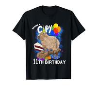 Capy 11th Birthday Capybara Theme Party Funny Meme I'm 11 T-Shirt
