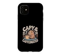 Capy And Caffeinated Funny Capybara Coffee Case for iPhone 11