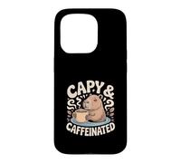 Capy And Caffeinated Funny Capybara Coffee Case for iPhone 15 Pro