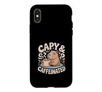 Capy And Caffeinated Funny Capybara Coffee Case for iPhone X/XS