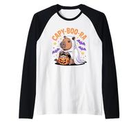 CAPY-Boo-RA Halloween with Cute Ghost Capybara Raglan Baseball Tee