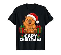Capy Christmas Cute Capybara Holiday Xmas Value Graphic T-Shirt, Men, Black, L