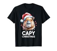 Capy Christmas Funny Holiday Outfit for Capybara Lovers T-Shirt