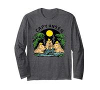 Capy Onsen - Three Capybaras with Lemons, Calm Zen Vibes Long Sleeve T-Shirt
