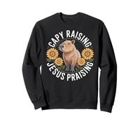 Capy Raising Jesus Praising Capybara Faith God Sweatshirt