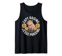 Capy Raising Jesus Praising Capybara Faith God Tank Top
