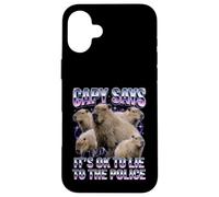 Capy Says: "It’s OK To Lie To The Police" Meme Case for iPhone 16 Plus