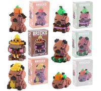 Capybar Building Blocks, Animals Mini Blocks kit 6pcs 3D Capybara Building Blocks Set, Creative DIY Toy for Stress Relief, Birthday Gifts