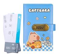 Capybara 100 Envelope Challenge Book - Bill Tracker Notebook, Money Storage Journal with Lock, Durable Cash Organizer for Students Beginners Families Office Apartment Travel Vacation