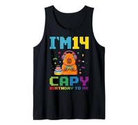 Capybara 14th Birthday Capy Birthday to Me Funny Video Gamer Tank Top