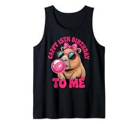 Capybara 15th Birthday Cappy Birthday to Me Pink Bubblegum Tank Top