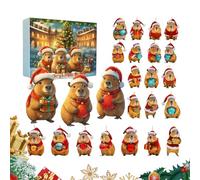 Capybara 2025 Countdown Calendar - 2D Acrylic Christmas Ornament, Festive Display 24 Days | Seasonal Funny Gift for Tree Wall Mirror Adults Friends Celebration