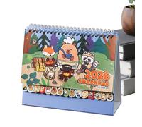 Capybara 2026 Small Desk Calendar, 12 Month Standing Desk Calendar - for Friends Family School Workplace Kitchen Apartment Art Workshop
