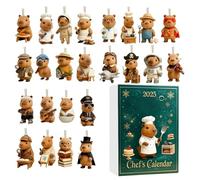 Capybara - 24 Day Christmas Collectible Toy Set, Adorable 2D Acrylic Figures | Party Gift for Kids, Mirror Pendant for Car, Desk,