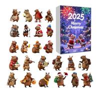 Capybara 2D Acrylic Ornament - 24 Days Christmas Countdown Calendar, Charming Holiday Seasonal Decoration, Fun Interactive Keepsake for Kids Teens Adults, Perfect for Home, Thanksgiving