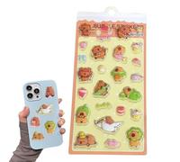 Capybara 3D Bubble Stickers - Embossed Cartoon Animal Decals, Japanese Style DIY Diary Decoration | Cute Craft Accessory for Mobile Phone Case