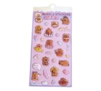 Capybara 3D Bubble Stickers - Embossed Cartoon Animal Decals, Japanese Style DIY Diary Decoration | Cute Craft Accessory for Mobile Phone Case