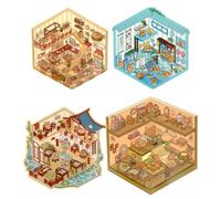Capybara 3D Stickers, 4 Sets Capybara Scene Stickers Therapy