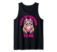 Capybara 3rd Birthday Cappy Birthday to Me Pink Bubblegum Tank Top