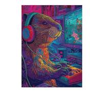 Capybara 500 Piece Jigsaw Puzzle for All Ages Idea Spooky Fun High Resolution Print Home Decor Stress Relief 500 PCS