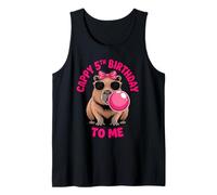 Capybara 5th Birthday Cappy Birthday to Me Pink Bubblegum Tank Top