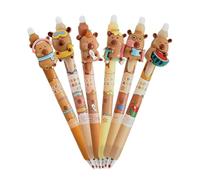 Capybara 6 Piece Error Error Erasable Gel Pens Set - 0.5mm Fine Point Erasable Ink Pens with Fun Designs | For Adults Students Office Home School Writing