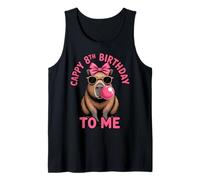 Capybara 8th Birthday Cappy Birthday to Me Pink Bubblegum Tank Top