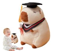 Capybara Absolvent Plush Full of Dolls, 23cm in Size, Charming Graduate Gift from Capybara | Doll as a PhD Hat for Graduation, Sweet Plush Cushion with Final Hat, Unifo