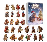Capybara Advent C-alendar With 24 2D Acrylic Hanging Ornaments, Cute Christmas Countdown C-alendar For Tree Decor, Gift For Capybara Lovers