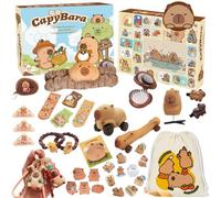 Capybara Advent Calendar 2025,24 Capybara Christmas Advent Calendar,34 Pcs CapyBaras Gifts Christmas Countdown Surprise Gift for Xmas Stocking Stuffers (A)