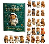 Capybara Advent Calendar 2025,24 Days Capybara Ornaments Christmas Countdown Calendar,2D Flat Capybaras Christmas Tree Hanging Decorations, Cute Xmas Animal Ornaments