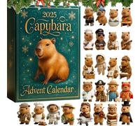 Capybara Advent Calendar 2025,24 Days Countdown Calendar With 24 Uniquely Costumed Capybara Ornaments,2D Flat Cute Capybaras Christmas Tree Hanging Ornaments for Animal Capybara Lover