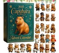 Capybara Advent Calendar 2025,24 Days Countdown Calendar With 24 Uniquely Costumed Capybara Ornaments, Capybara Advent Calendar,2D Cute Capybara Christmas Tree Decorations